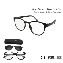 Винтажная круглая стеклянная оправа es с магнитным зажимом, солнцезащитное стекло es, поляризованные линзы, женское стекло es, прозрачное стекло Ultem, принимает Rx объектив