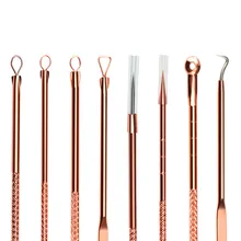 4 шт./компл. Угри Comedone акне, прыщей, Belmish вытяжка из розового золота Вакуумный инструмент для удаления угрей ложка для Инструменты для ухода за кожей лица