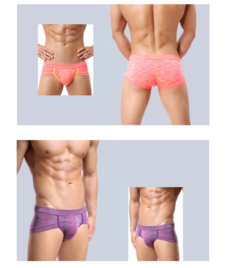 Colorful Sexy Underwear Men Calvn Boxer Cotton Breathable Homme Panties Brave Person Sheer Boxer Shorts Pink Undepant Men Trunks07