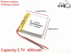 3,7 V 400 mAh 383030 литий-полимерный литий-po Li ion Перезаряжаемые Батарея ячейки для Mp3 MP4 MP5 gps Оборудование для psp