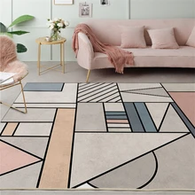 Ковер для детской комнаты, Скандинавская геометрическая мозаика, серо-розовый ковер для гостиной, диван, журнальный столик, напольный коврик, ковер для спальни