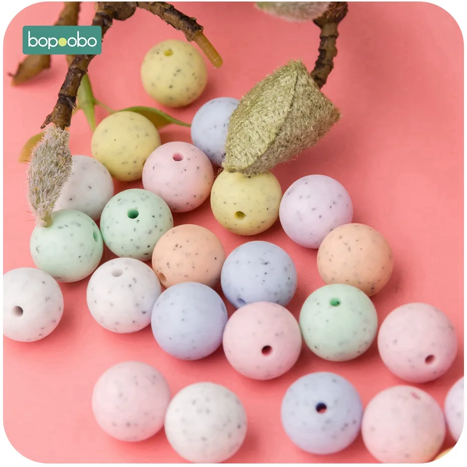 Contas de Silicone Fortalecimento do Treinamento do Dente Acessórios do Bebê Bopoobo Faça Você Mesmo Starter Kits Não-tóxico 100 pc 15mm 3 Mordedores p/ bebê