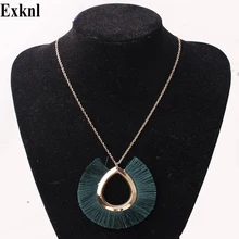 Exknl, ожерелье с кисточкой, женское длинное ожерелье, бохо, богемное, бахрома, массивное ожерелье, модное ювелирное изделие, колье, аксессуары