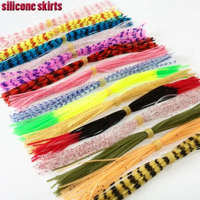 15Bundles silicone skirts fishing tackle accessories DIY spinnerbaits