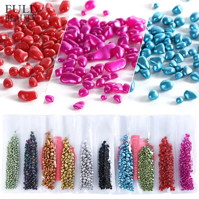 

Full Beauty 1 Pack Mixed Irregular Nail Art Stone Decoration Gold Sliver AB Beads Gems Manicure 3D Rhinestone Tool Access CHA36