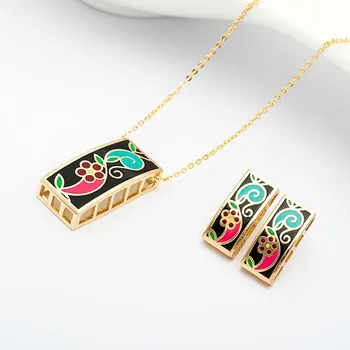 

R&X Fashion Women Anniversary Romantic Necklace/earrings Classic Jewelry Sets Trendy Bijoux Jewelry Dubai Ensemble Dieraden Sets