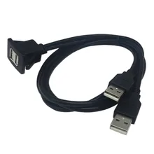 USB2.0 кабель для скрытого монтажа 1 м/2 м двойной/один USB порт удлинитель флеш панель монтажный кабель провод для автомобиля лодки мотоцикла
