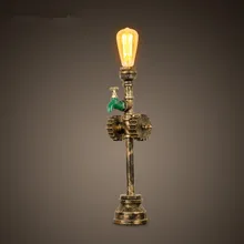 Американский кантри винтажные настольные украшения из кованого железа лампа гостиная ден спальня оригинальная прикроватная лампа промышленные трубы