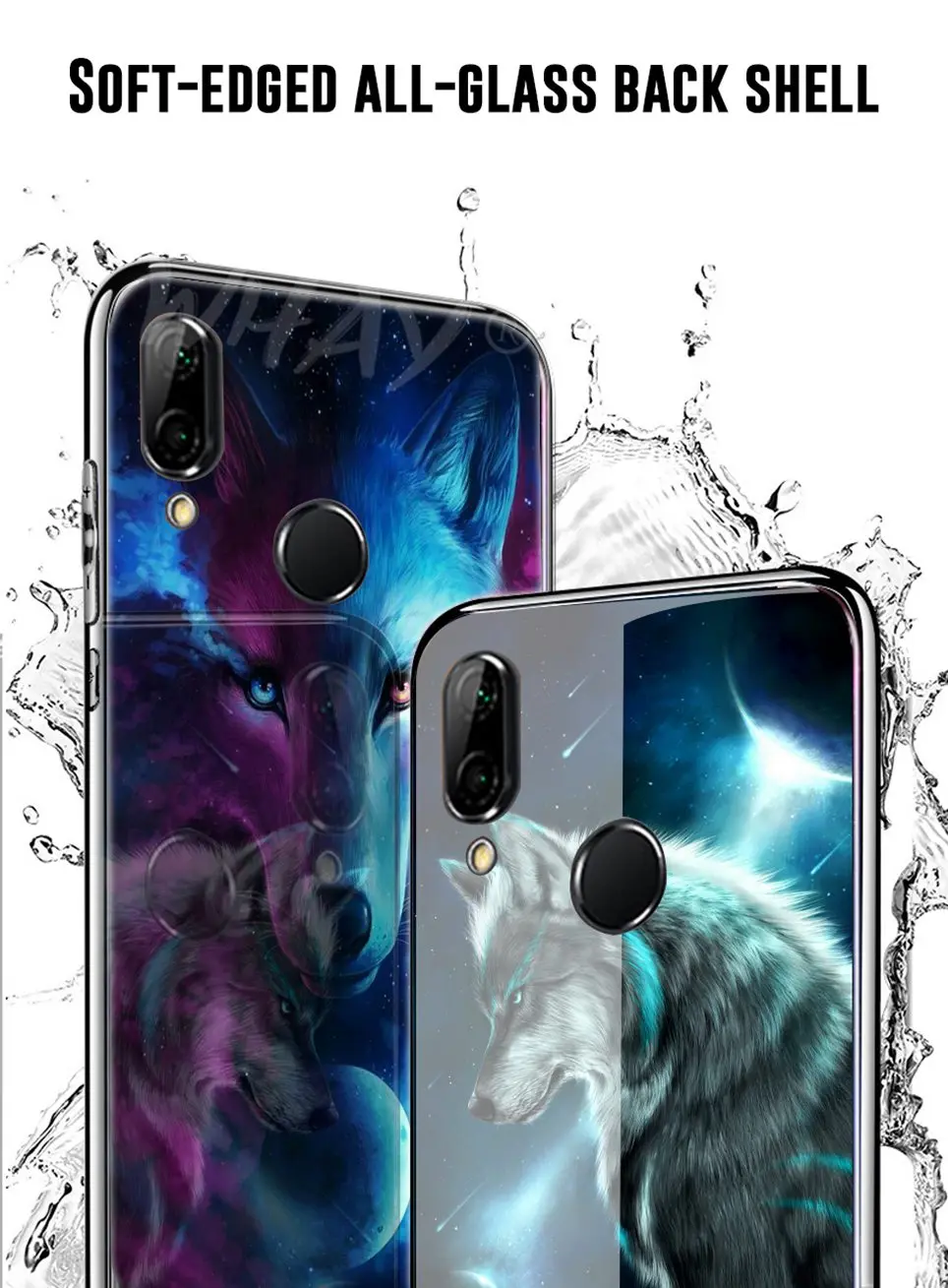 Fitted Case For Huawei Nova 3 Luxury Pattern Glass Coque For P20 Pro P Smart  Mate P20 10 Lite Honor 7 10 9 Lite Y6 2018 Cover   (12)