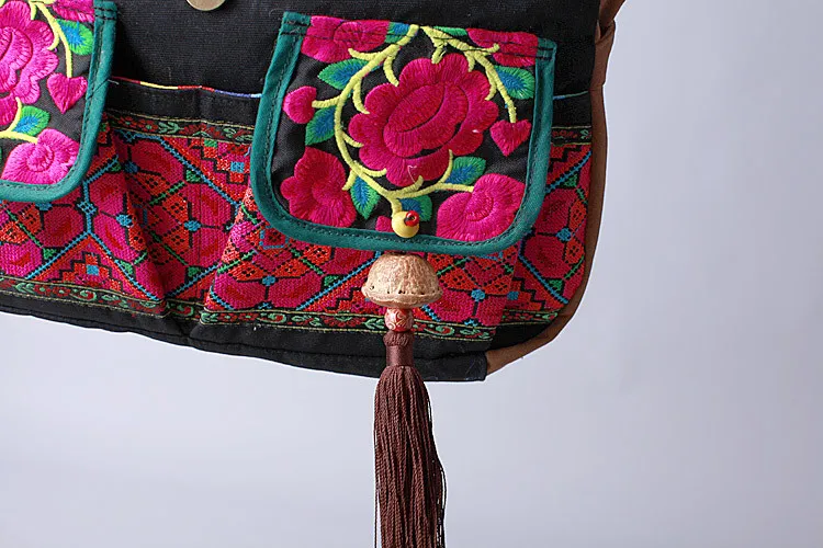 Naxi. Hani Народная вышивка ручной работы большой женский рюкзак винтажный Модный холщовый рюкзак для путешествий
