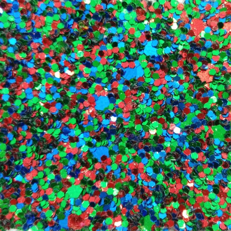 Christmas Green and Red Mixed Color Chunky Glitter Leather PU for DIY accessories wallpaper handbags shoes P1338 | Дом и сад