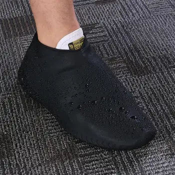 

1 Pair Waterproof Shoes Cover Silicone Non-Slip Men Rain Boots Shoes Protectors Indoor Outdoor Reusable Shoe Cover Overshoes