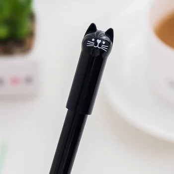

cute 0.5mm gel pen black ink cartoon animal cat writing pen school stationery student gift supplies 2017 new