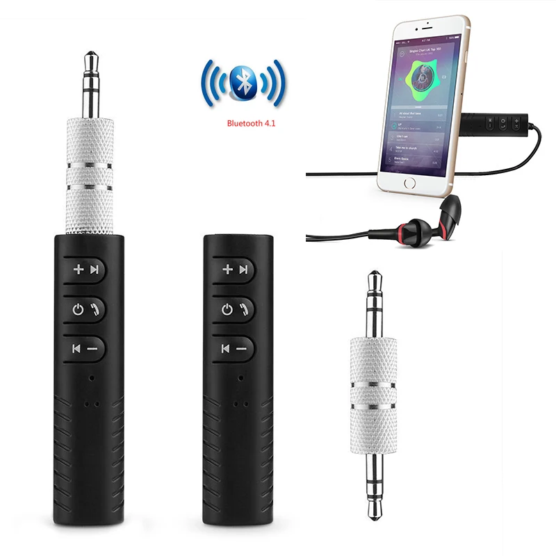 

HAMNOL Mini Wireless V4.1 Bluetooth Music Receiver Adapter Transmitter 3.5mm Jack Music Car Auto AUX Audio Adapter for car phone