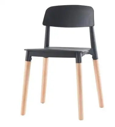 Solid wood dining chair modern minimalist household plastic backrest casual restaurant net red chair .