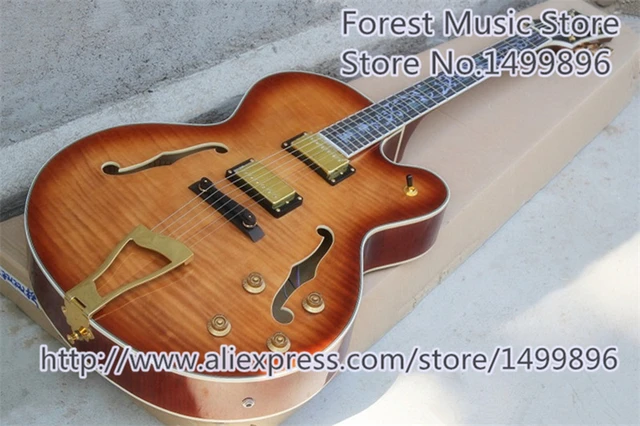 Cheap Hot Selling China L5 Electric Guitars Tiger Flame Finish As Picture For Sale