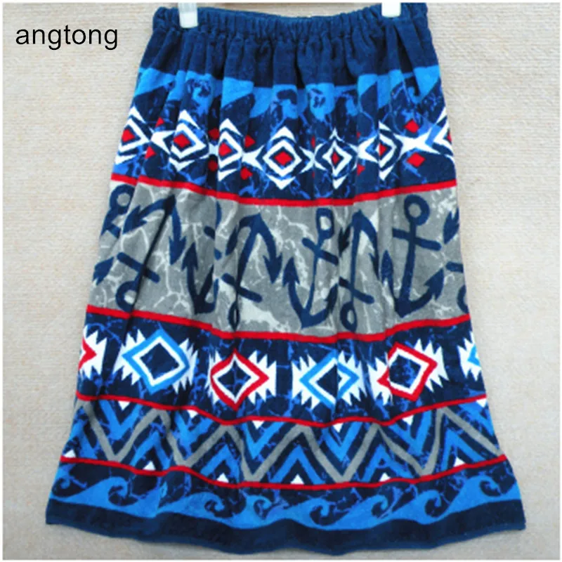 

62x120cm export European and American children bath skirt reactive print 100% cotoon elastic band button baby's bath towel apron