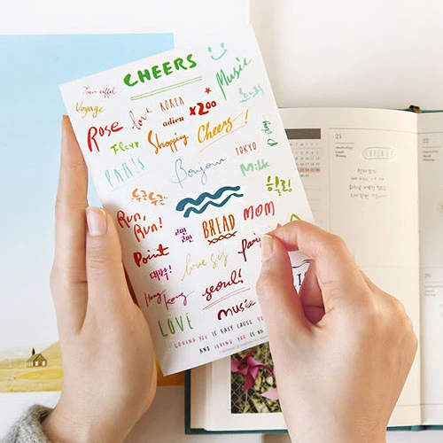 Korean Cute Colorful Pvc English Words And Letters Stickers Decorative Words For Gift Bags Diary Planner Photo Album Diy Sticker Words Words Stickers Aliexpress