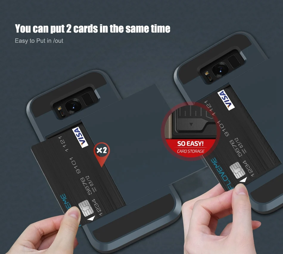 For Samsung S8 Plus Armor Case Galaxy S8 Hidden Card Slot Phone Cases  (4)