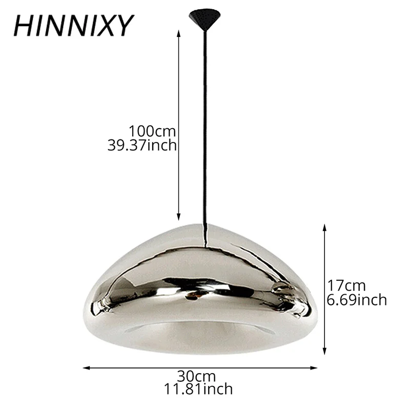 Hinnixy стеклянная Подвесная лампа Золотой хром красная бронза E27 G4 подвесные