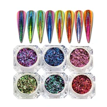 0,2 г голографическое неправильное покрытие с эффектом павлина, блестки для ногтей, блестящая пыль, Ослепительная пудра, маникюр, пыль, сделай сам, дизайн ногтей, Декор, LAQC01-12