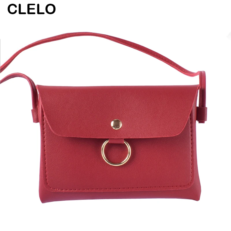 

CLELO 2018 New Designer Women Messenger Bag PU Leather Handbags Crossbody Small Shoulder Bags For Purses Phone