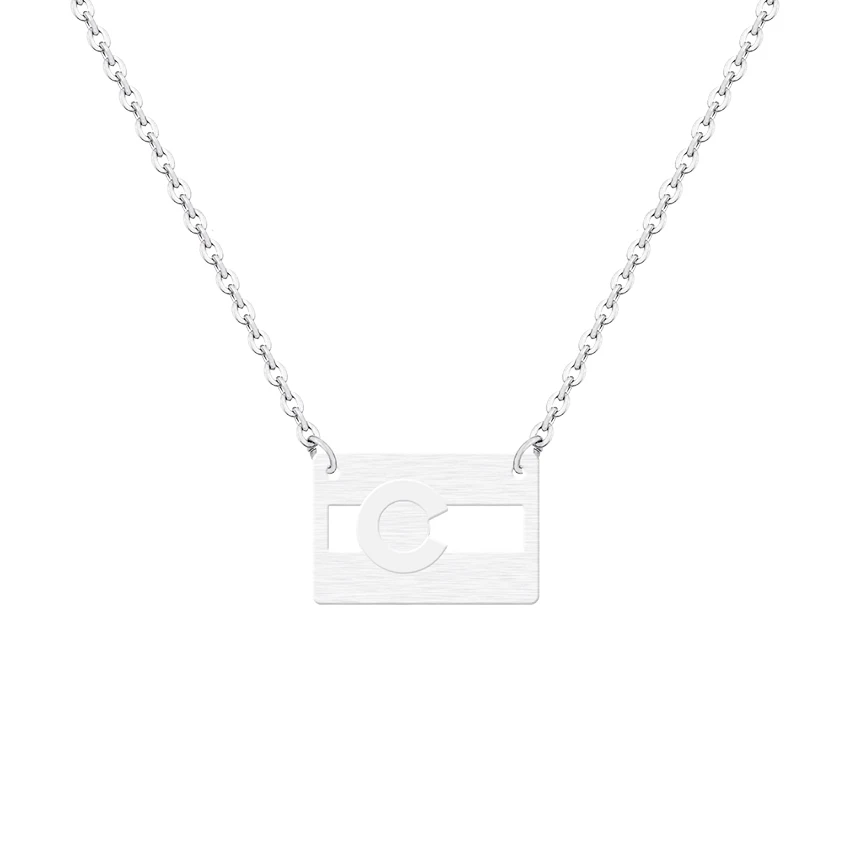 Fashion Jewelry Colorado Flag Necklace Simple Minimalist Mountain State Pendant Necklaces for Women|fashion necklace|necklace fashionnecklaces women