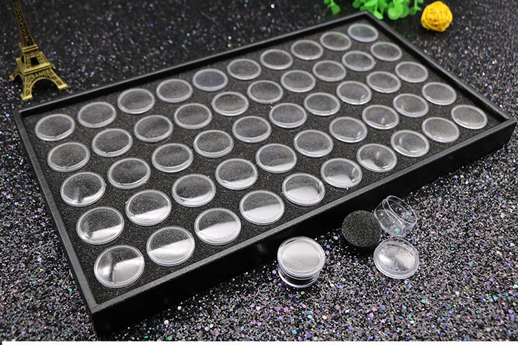 

50 slots Empty Nail Manicure Storage Box Case Holder Nail Art Tips Jewelry Powder Rhinestones Gems Sticks Container Nail Tools