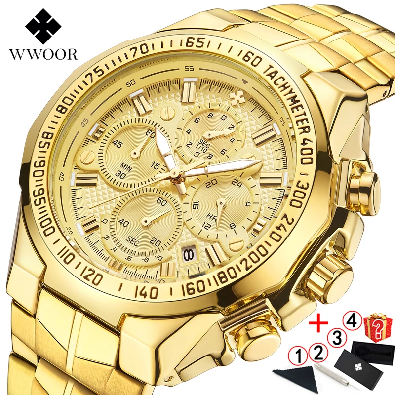 Relogio Masculino 2019 мужские часы лучший бренд класса люкс WWOOR хронограф большой