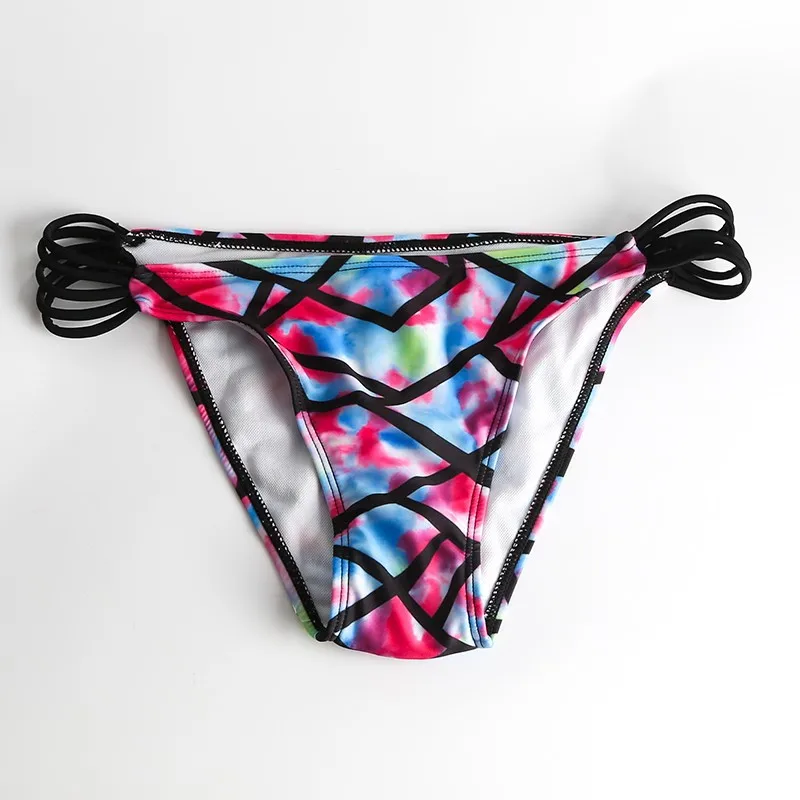 Sexy bandeau bikini set print push up bikini women's swimwear underwire strapless bikini 2017 push up swimsuit maillot de bain05