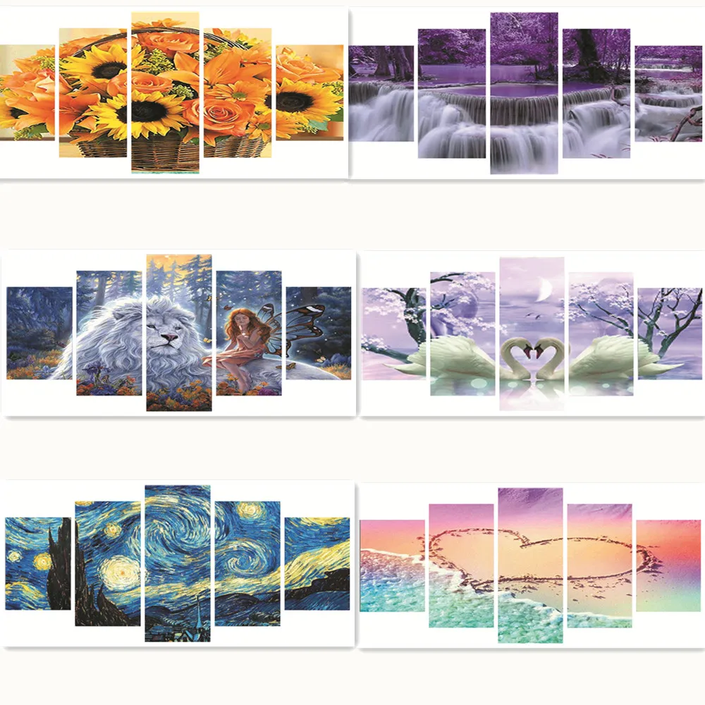 

Large Size 5D Diamond Painting Scenery Full Drill DIY Rhinestone Embroidery Cross Stitch Home Decoration Swan Wall Painting