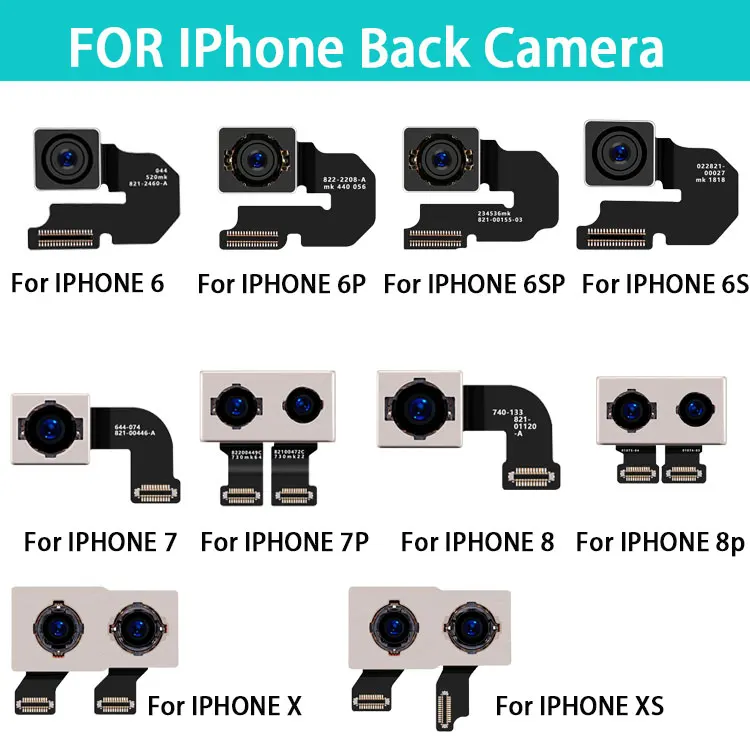 

Original Big Camera,Main Camera for iphone 6 6 Plus 6S 6SP 7 7P 8 8P X XS Back Rear Camera with Flash Module Sensor Flex Cable