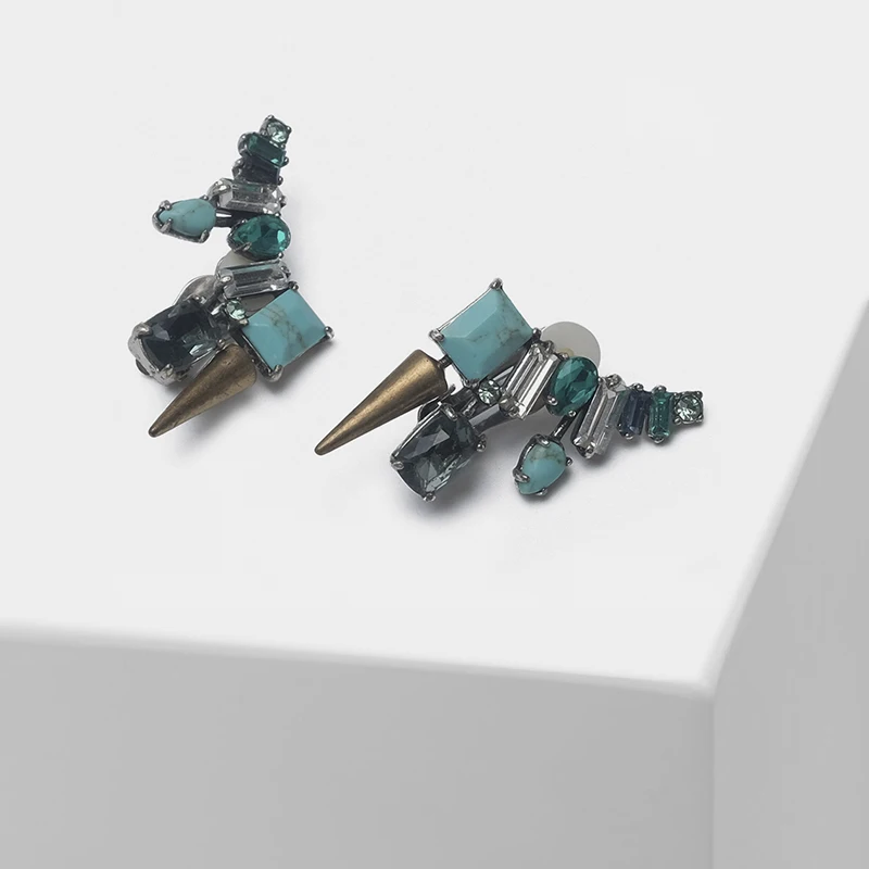 

Geometric pendant retro do old style clip earrings