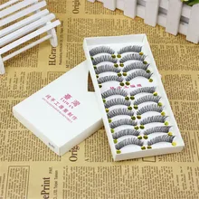 OutTop 10 пар природных ручной работы Мягкие Длинные Накладные ресницы Косметика черный натуральный ресницы 05,22