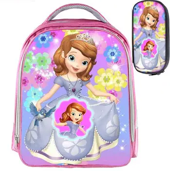 

13inch Sofia the First Girls Backpack School Bags Pencil Bag Set School Backpack Bookbag Children Gift Customized