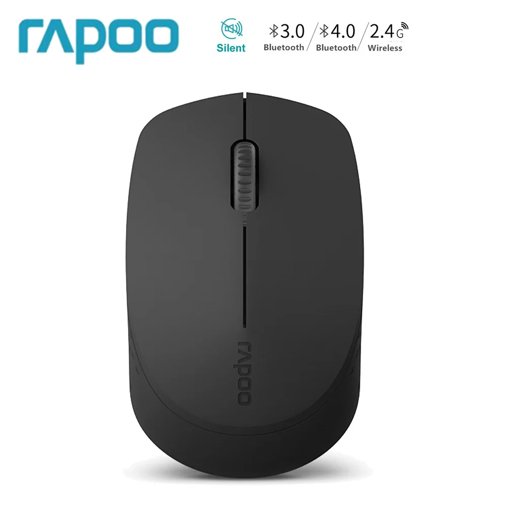 Скидка Оригинальная Бесшумная Беспроводная оптическая мышь Rapoo M100, Bluetooth 3,0 4,0 RF 2,4G, бесшумная мини мышь для Macbook, ПК, ноутбука