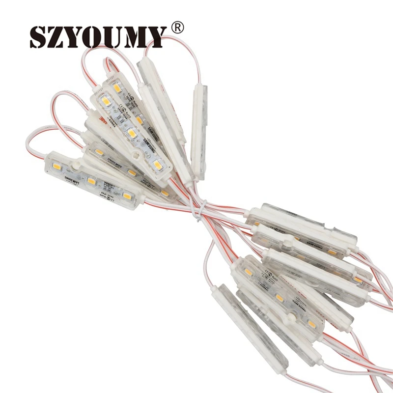 

SZYOUMY 5730 SMD 3 LED Modules Waterproof IP68 DC 12V Light Green Red Blue Warm-White Sign Led Backlights For Channel Letters