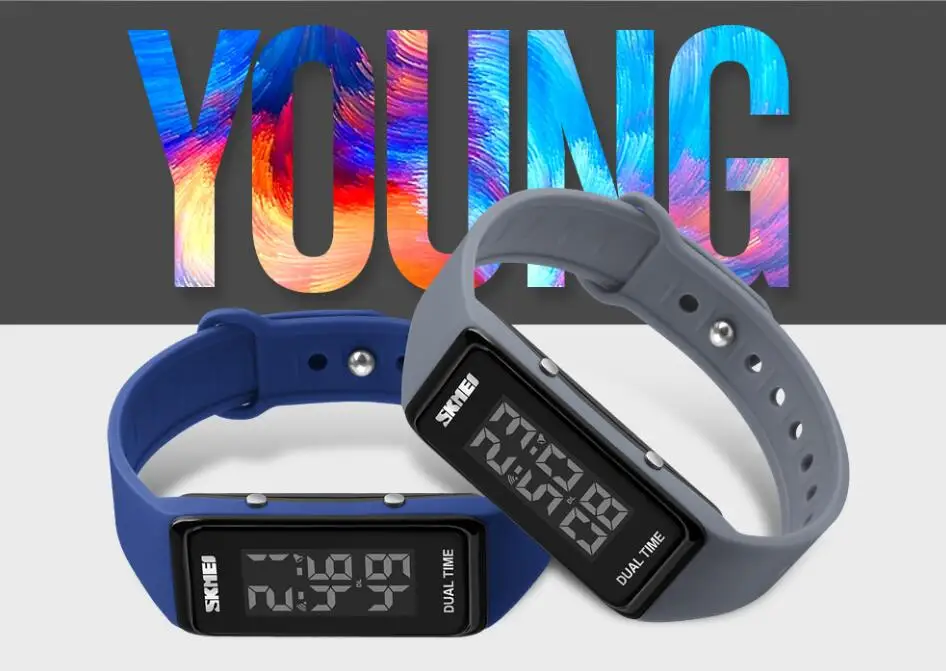 SKMEI Брендовые спортивные часы, мужские светодиодный электронные цифровые наручные часы, водонепроницаемые спортивные часы-браслет