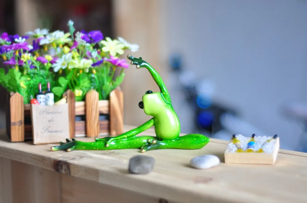 Полимерные Креативные 3D фигурки лягушки для йоги декоративная корзина модель