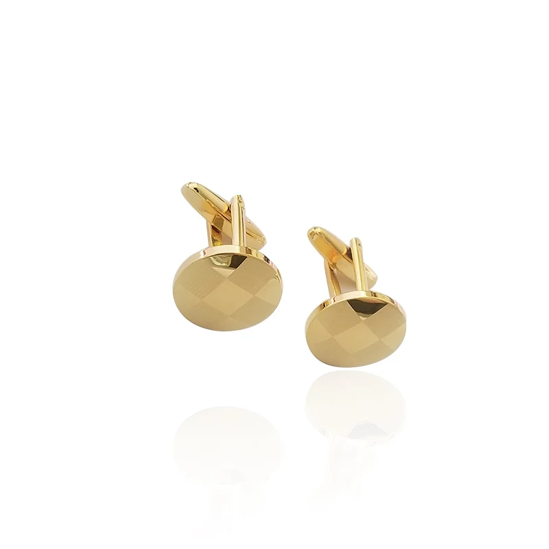 

Jewelry Shirt Cufflink For Mens Brand Gold Shiny Cuff Link Wholesale Button High Quality Round Luxury Wedding Male Free Shipping