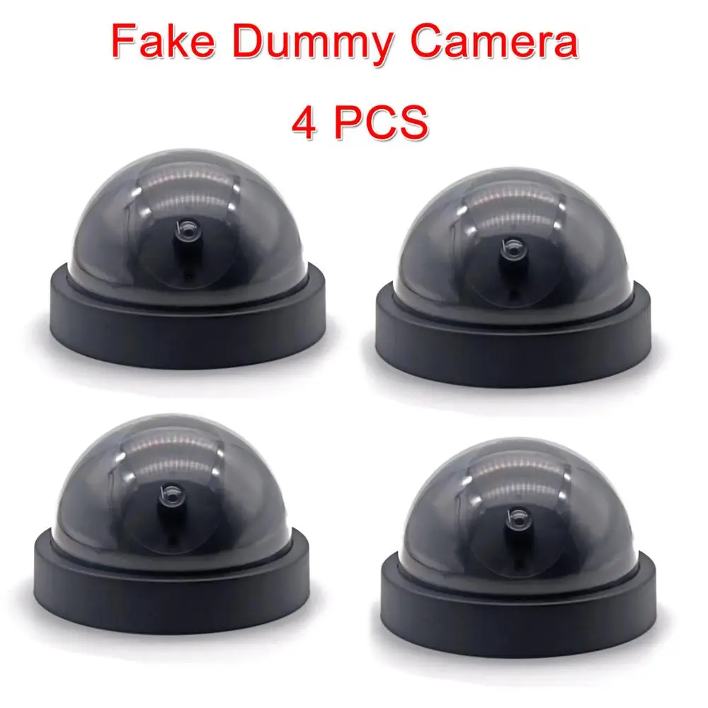  LINTIANCHENG 4pcs Dummy Camera Dome outdoor With LED Light imitation security Fake ip Camera CCTV s - 33029353787