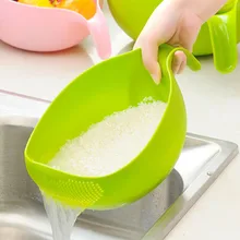 Супер практичный! Модный классный Дуршлаг Сито для промывки риса яркий кухонный пластиковый водосток корзина для овощей