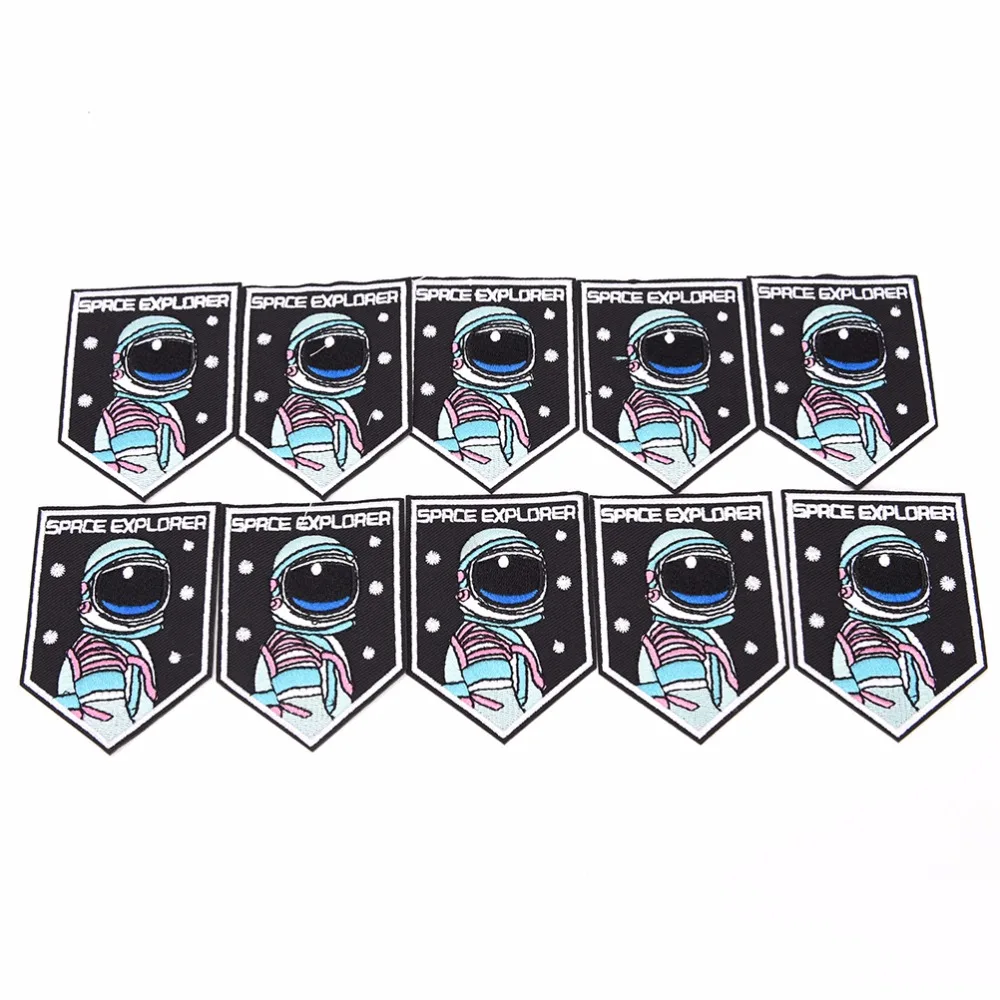 

1Pcs Astronaut Space Explorer Plane Airplane Galaxy Apollo Iron On Patches for Clothing Fabric Apparel DIY