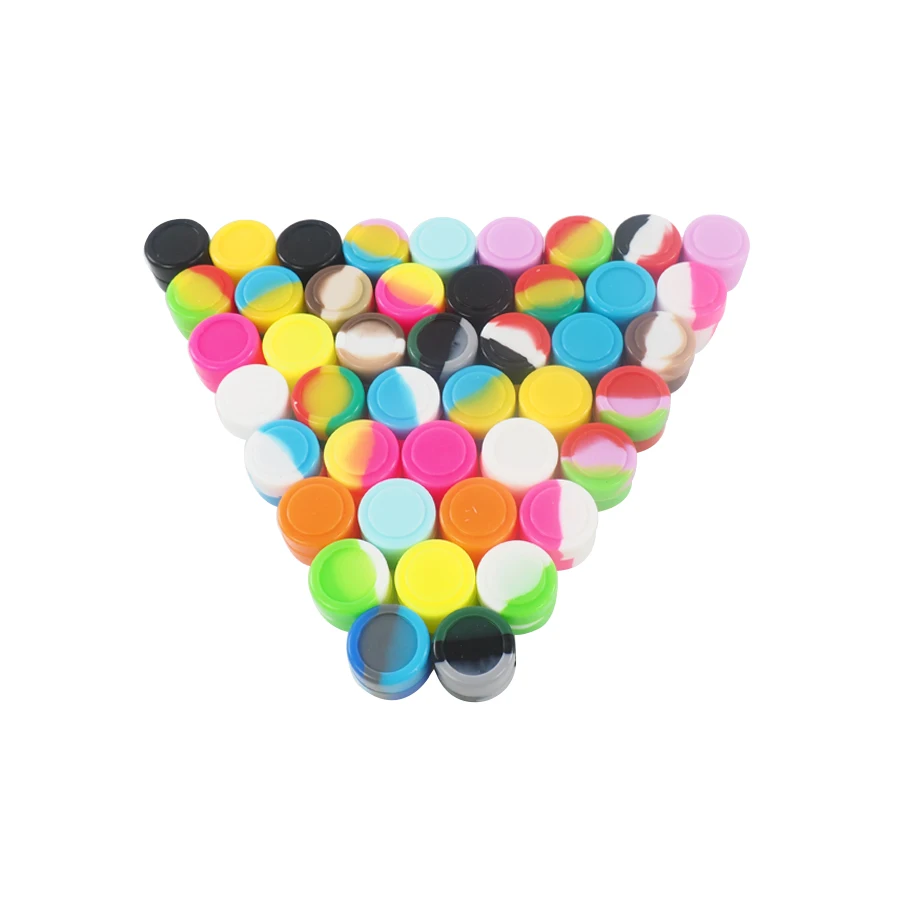 

100 Silicone Storage Container Nonstick 2ML Food Safe Rasta Jar Glass Pltnm