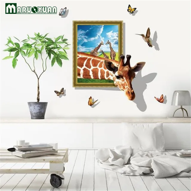 Maruoxuan 3D Giraffe Butterfly Photo Frame Wallpaper ...