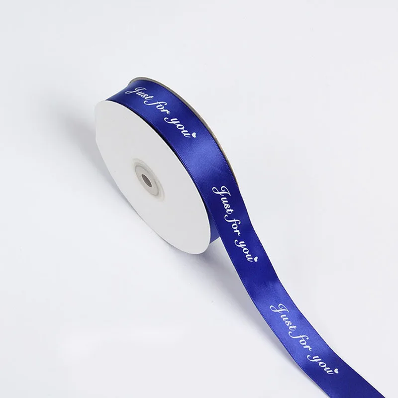 25 мм* 5 м только для вас, печатная полиэфирная лента для свадьбы, дня рождения, вечеринки, Декор, сделай сам, плюшевый мишка, бант, ленты для поделок, подарочная упаковка - Цвет: Royal blue