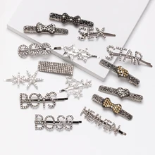 Модные заколки для волос, заколки, стразы, звездочки, буквы, заколки для волос для женщин, свадебные аксессуары для волос