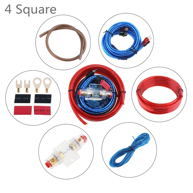 Cheap 1 Set 350 Core 4 Square PVC +Copper Clad Aluminum Car Power Amplifier Audio Line Speaker Woofer Cables Power Line with Fuse Cheap 1 Set 350 Core 4 Square PVC +Copper Clad Aluminum Car Power Amplifier Audio Line Speaker Woofer Cables Power Line with Fuse