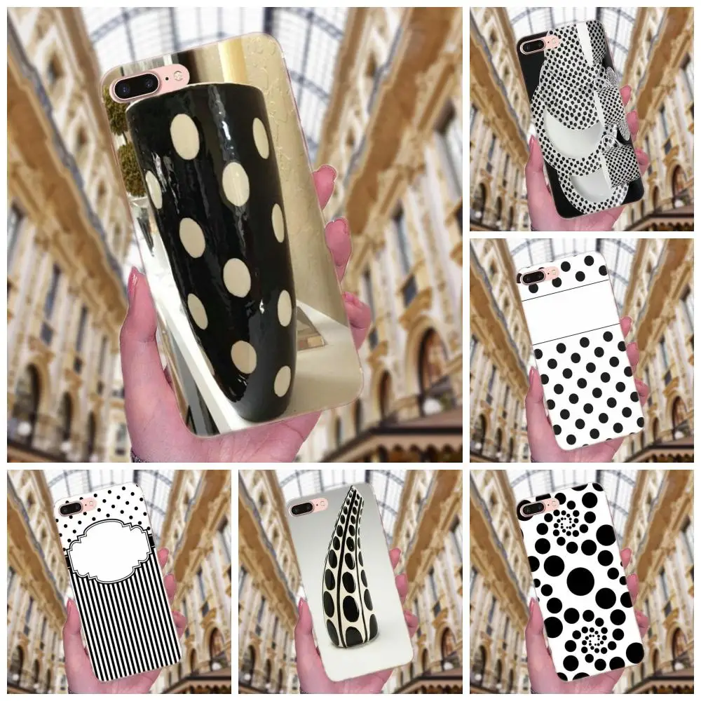 2018 Black And White Polka Dot For Huawei Honor 4C 5A 5C 5X 6 6C 6A 6X 7 7X 8 9 V8 V10 Y3II Y5II Y6II G8 P7 Play Lite | Мобильные