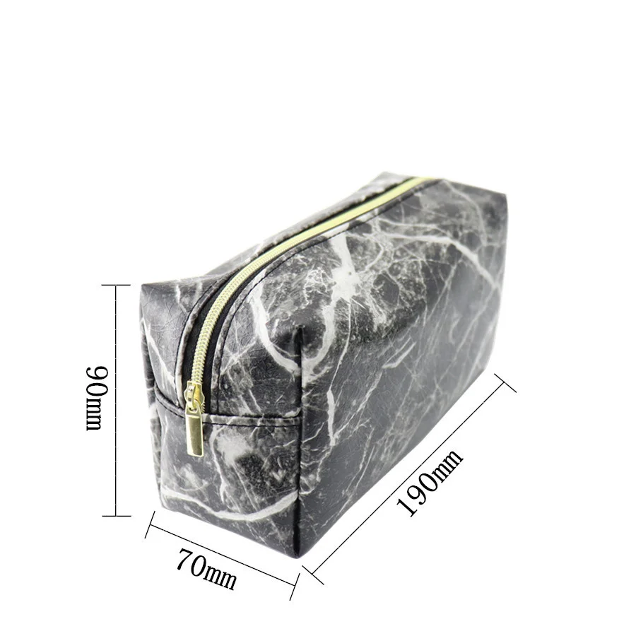 Мраморный ПУ джинсовый пенал объемный пенал коробка для хранения макияжа карман школьные канцелярские принадлежности для девочек мешочек для подарка